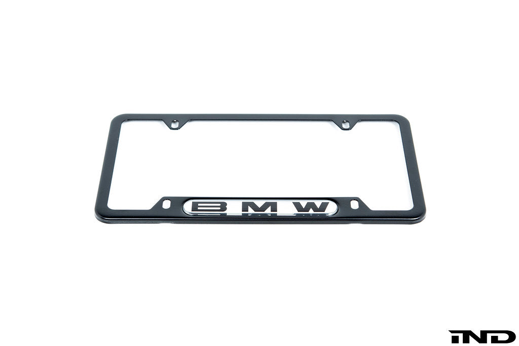 BMW Nameplate Black Stainless Steel License Plate Frame