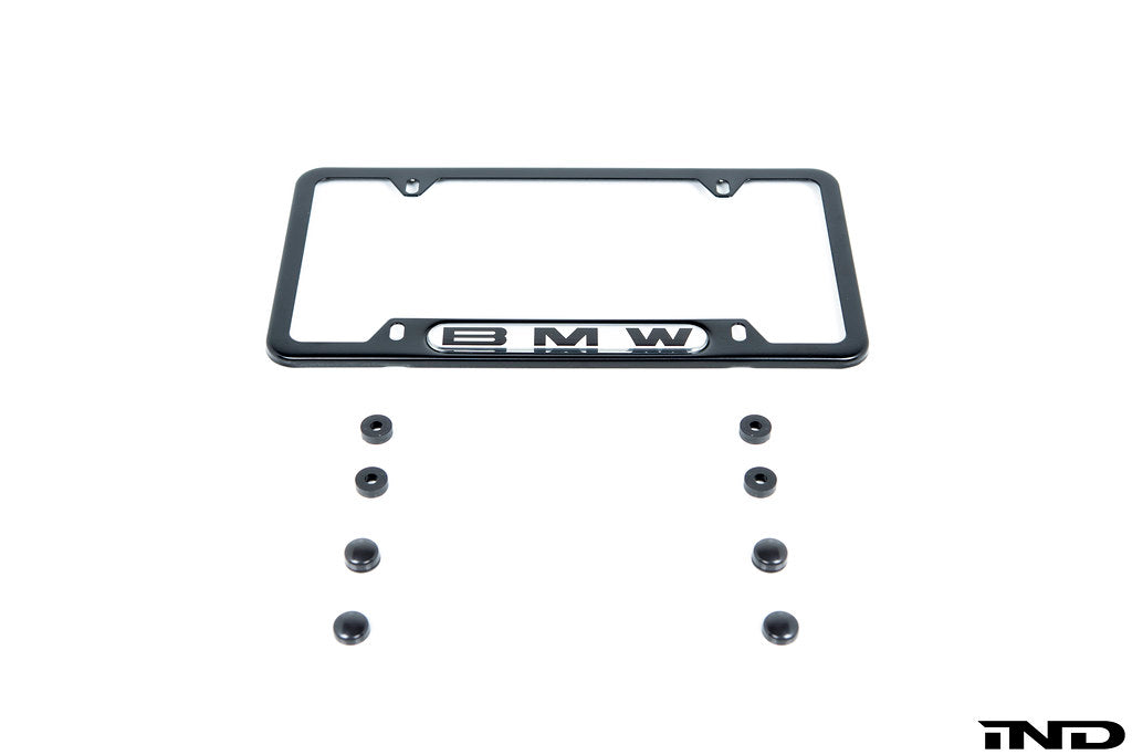 BMW Nameplate Black Stainless Steel License Plate Frame