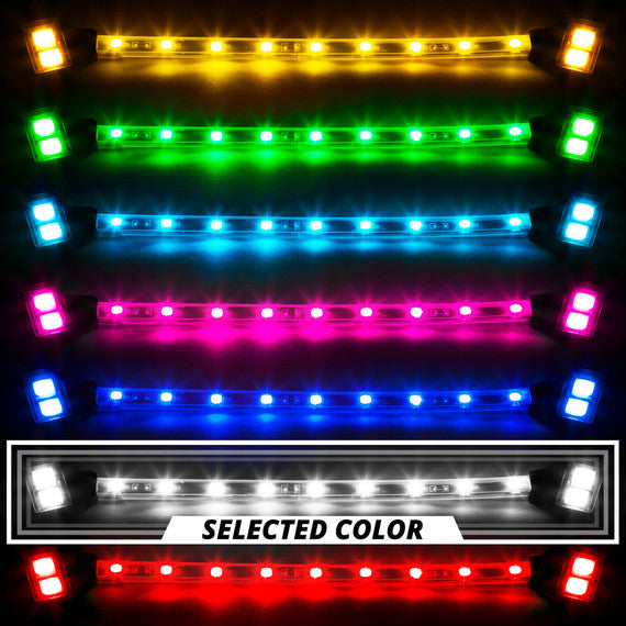 XK Glow Tube Single Color Underglow LED Accent Light Car/Truck Kit White - 8x24In
