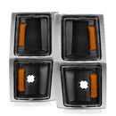 ANZO 1994-1998 Chevrolet Blazer Corner Lights Black Housing Clear Lens w/ Amber Reflector-1