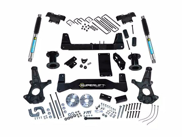 Superlift 14-18 Chevy Silv 1500 4WD 6.5in Lift Kit w/Alum/Stamped Steel Cntrl Arms & BIL Rear Shocks
