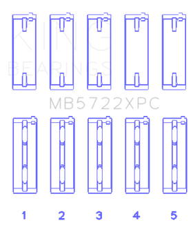 King 2007+ Mitsubishi 4B11T EVO X Coated Performance Main Bearing Set - Size STDX - 0