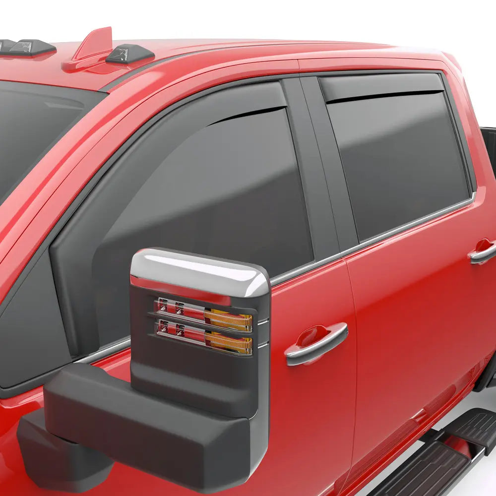 EGR 2019 Chevy 1500 Crew Cab In-Channel Window Visors - Matte Black - 0