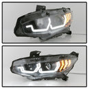 Spyder Auto Signature Projector Headlight Black w/LED Sequential Turn Signal Lights Honda Civic 2016-2020-8