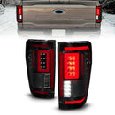 ANZO 21-23 Ford F-150 LED Taillights Seq. Signal w/BLIS Cover - Black Smoke-2
