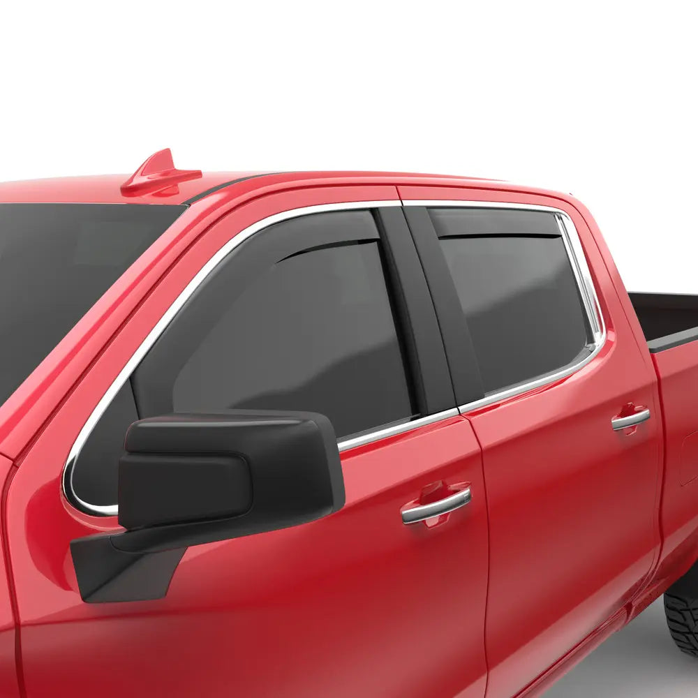 EGR 2019 Chevy 1500 Double Cab In-Channel Window Visors - Matte - 0