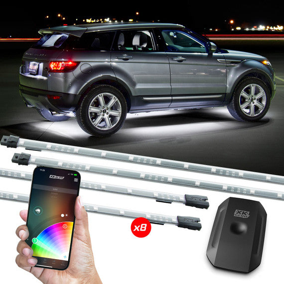 XK Glow Slim Tube Million Color XCHROME Smartphone App Controlled Undercar Kit 8x24In