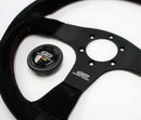 MUGEN Racing III Steering Wheel - 350mm (Black Suede / Red Stitch)-4