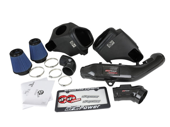 aFe Track Series Stg 2 Carbon Fiber Intake w/Pro 5R Media 15-20 BMW M3/M4(F80/82/83) L6-3.0L(tt) S55
