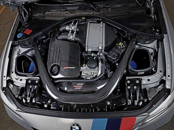 aFe Track Series Stg 2 Carbon Fiber Intake w/Pro 5R Media 15-20 BMW M3/M4(F80/82/83) L6-3.0L(tt) S55