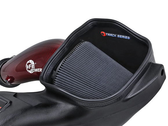 Track Series Red Kevlar Carbon Fiber Cold Air Intake System w/ Black Pro 5R Filter Ford F-150 Raptor R 23-24 V8-5.2L (sc)