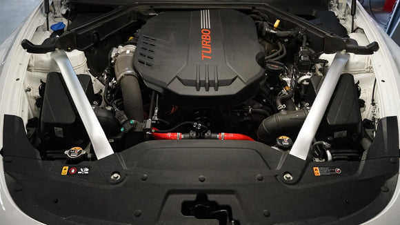 HPS Performance Products Red Silicone Breather Hose Kit for Kia Stinger | Genesis G90 3.3L V6 Twin Turbo 2017-2022