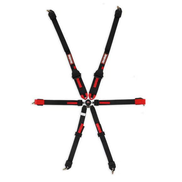 RaceQuip Black FIA CAMLOCK 6pt Pull Down Lap
