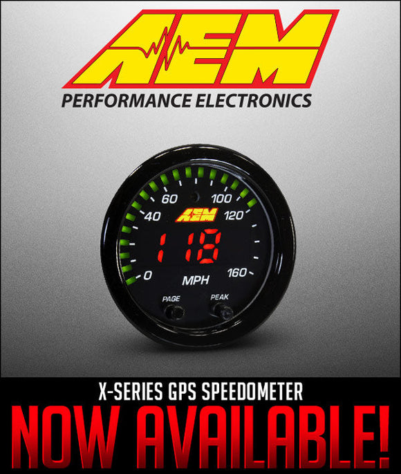 AEM X-Series 0-160 MPH Black Bezel w/ Black Face GPS Speedometer Gauge