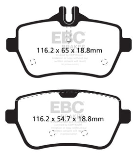 EBC 14+ Mercedes-Benz S550 4.7 Twin Turbo Redstuff Rear Brake Pads - 0