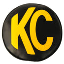 KC HiLiTES 8in. Round Soft Cover (Pair) - Black w/Yellow KC Logo-1