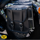 Willie & Max Universal Braided Straight Saddlebags (10.5 in L x 11.5 in W x 4 in H) - Black-2