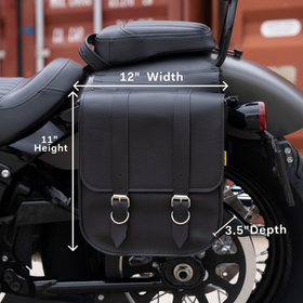 Willie & Max Universal Standard Straight Saddlebags (11 in L x 12 in W x 3.5 in H) - Black - 0