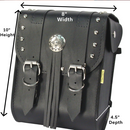 Willie & Max Universal American Classic Sissy Bar Bag (8 in L x 10 in W x 4.5 in H) - Black-2