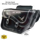 Willie & Max Universal Black Magic Large Slant Saddlebags (16 in L x 11 in W x 6.5 in H) - Black-2