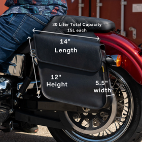 Willie & Max Universal Raptor Standard Slant Saddlebags (14 in L x 12 W x 5.5 H) - Black - 0