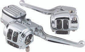Bikers Choice 96-06 Big Twin 96-03XL With 11/16 Bore Master Cylinder Chrome Handlebar Control Kit
