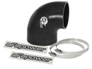 aFe Magnum FORCE CAI Univ. Silicone Coupling Kit (3.5in. ID to 3in. ID) 90Deg. Elbow Reducer - Black-1