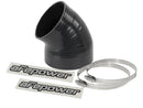 aFe Magnum FORCE CAI Univ. Silicone (4.125in to 3.5in ID / 49 Deg.) Elbow Reducing Coupler - Black-1