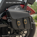 Willie & Max Universal Fit Brass Monkey Compact Slant Saddlebag Set (12inL x 9.5inH x 5.5inW)- Black-2
