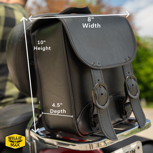 Willie & Max Universal Black Jack Sissy Bar Bag (8 in L x 10 in W x 4.5 H) - Black