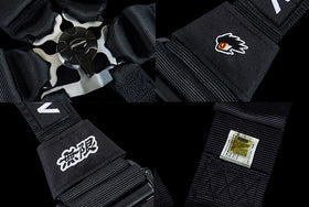 MUGEN HARNESS 6PT 3">2" HANS BLACK SNAP IN FIA APPR - 0