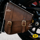 Willie & Max HD Softails, Yam Rd Stars, Kaw Vulcan 900, Suz C50 Brass Monkey Swingarm Bag - Brown-2
