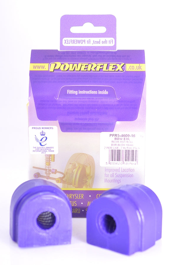 PowerFlex BMW E60 5-Series. E63 6-Series Rear Sway Bar Bushings - 18 mm