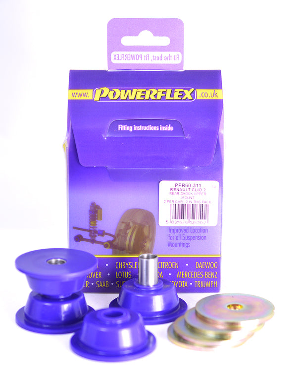 PowerFlex Renault Clio III Sport / Clio II Rear Shock Upper Mounts