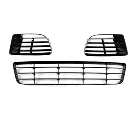 R20 Style Bumper Grilles Set (Gloss Black) - VW / Mk6 Golf R