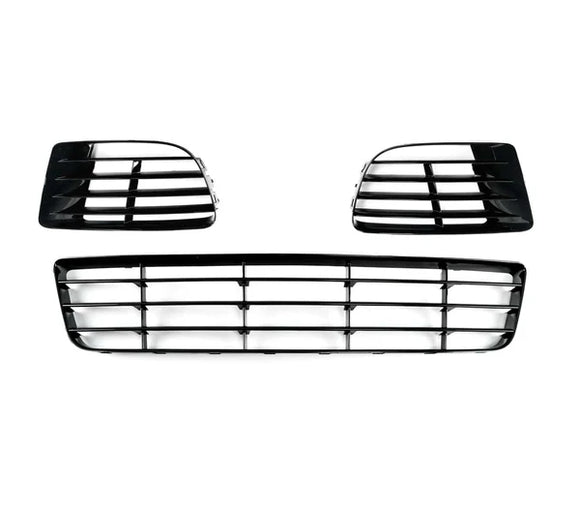 R20 Style Bumper Grilles Set (Gloss Black) - VW / Mk6 Golf R