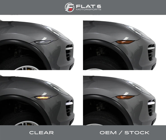 Flat 6 Motorsports - Clear or Smoked LED Side Markers (Cayenne 11-14)