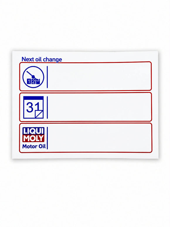 Liquimoly Oil Change Sticker