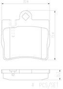 Brembo 01-02 Mercedes-Benz CL55 AMG Premium NAO Ceramic OE Equivalent Pad A0044209420-2