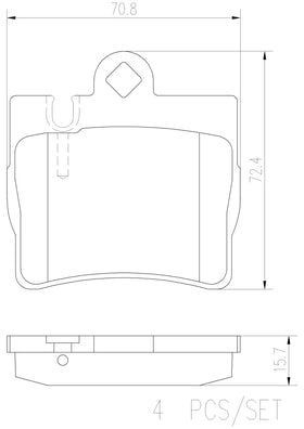 Brembo 01-02 Mercedes-Benz CL55 AMG Premium NAO Ceramic OE Equivalent Pad A0044209420 - 0