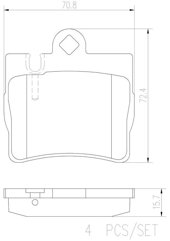 Brembo 01-02 Mercedes-Benz CL55 AMG Premium NAO Ceramic OE Equivalent Pad A0044209420