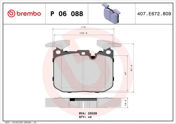 Brembo 14-16 BMW 228i Premium Low-Met OE Equivalent Pad - Front 34106878878