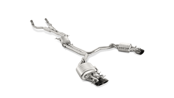 Akrapovic 2020+ Audi RS Q8 (4M) Evolution Line Cat Back (Titanium) w/Carbon Fiber/Titanium Tips