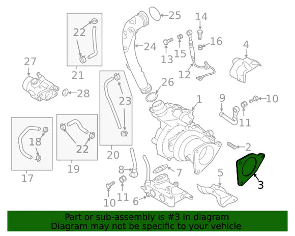 PLM Subaru FA24 Turbo to J-Pipe Gasket 2022+ WRX VB 44616AA320