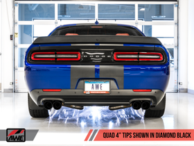 AWE Touring Edition Exhaust for 17+ Challenger 5.7 - Non-Resonated - Diamond Black Quad Tips - 0