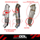 B58 5 Inch Stainless Steel 200 CELL Euro 5 Catted Downpipe Upgrade [Race Downpipes]-2