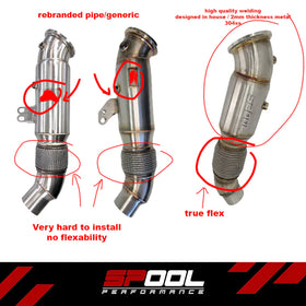 B58 5 Inch Stainless Steel 200 CELL Euro 5 Catted Downpipe Upgrade [Race Downpipes] - 0
