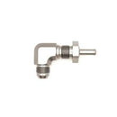 DeatschWerks 8AN Male Flare To 5/16in. Male Barb Bulkhead Adapter 90-Degree (Incl. Nut)-1
