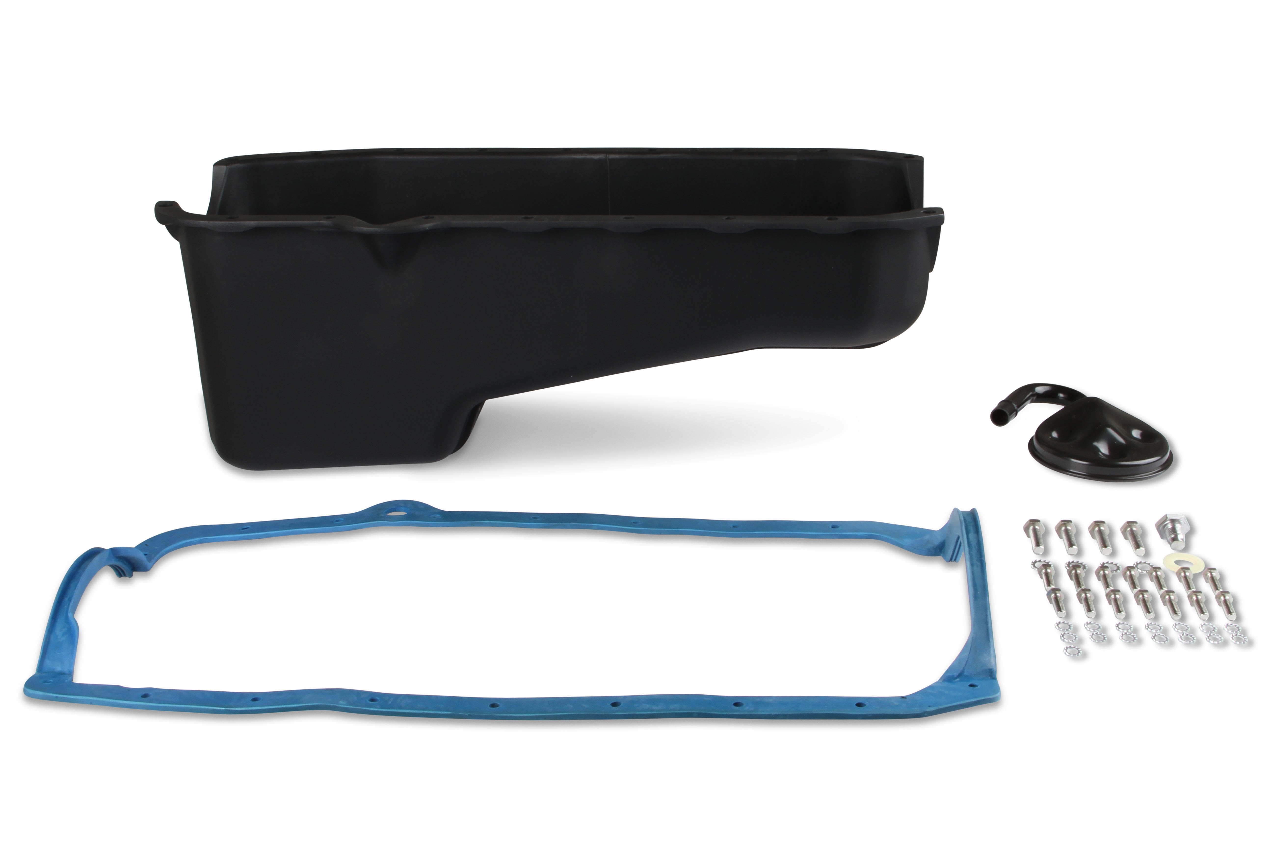 WEIAND ALUM OIL PAN KIT BLK SBC FINNED