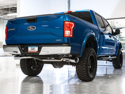 AWE 0FG Dual Exit Exhaust for '15-'20 F-150 - 5" Chrome Silver Tips